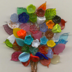 Vintage Glass Flowers and Leaves